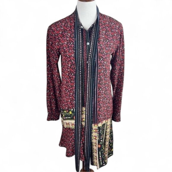 N°21 Gilmar Printed Silk Chemisier Dress Paisley Print Asymmetrical - Designer - Picture 2 of 16